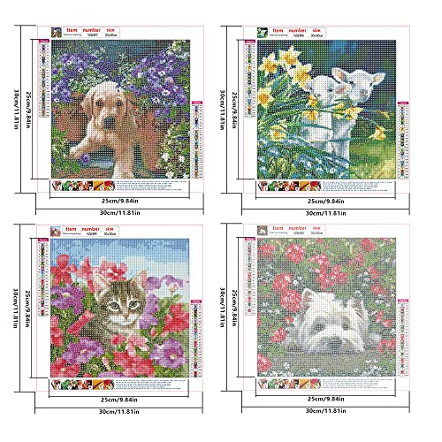 Diamond Painting 4 Pezzi 30x30 cm Puzzle Diamanti