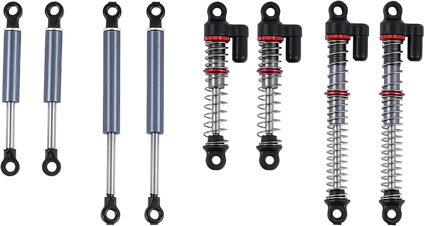 8pcs Aluminum Shock Absorber Kit for Upgrade 1/28 RC Crawler Car, Threaded Double Barrel Shocks Damper for 1:32 Orlandoo Hunter OH32X02 Pipe Off-road Climbing RC Car Upgrade Parts (Grey)