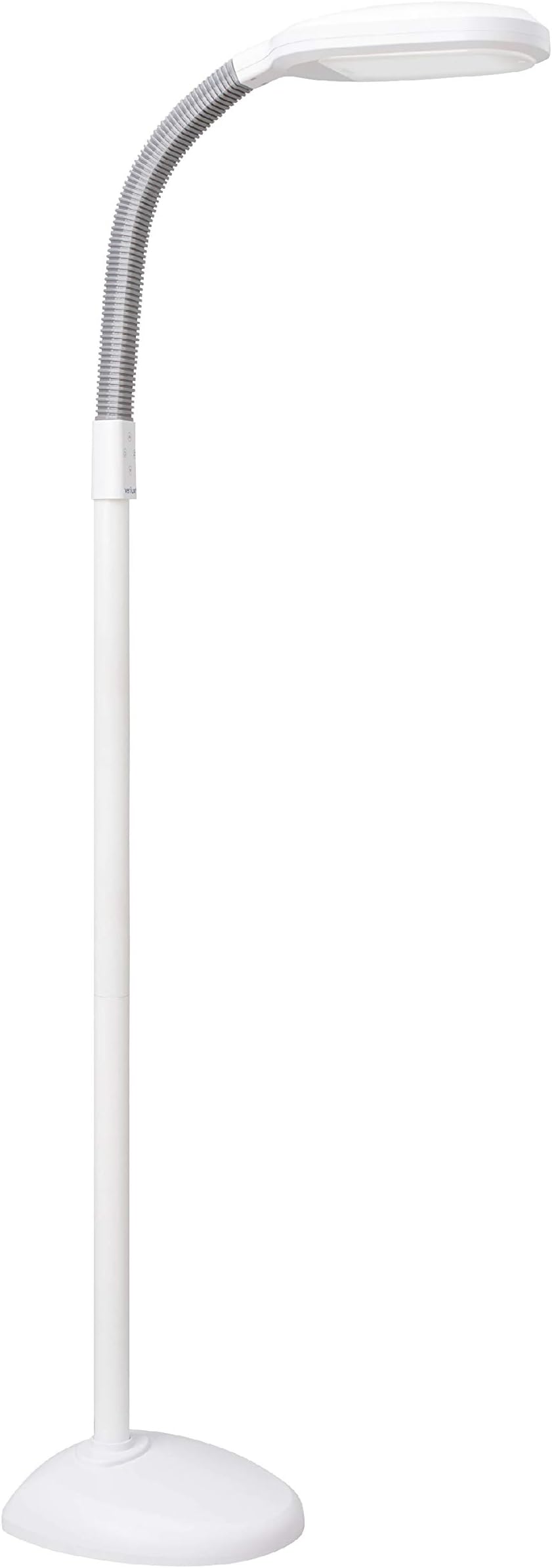 Verilux SmartLight Full Spectrum LED Modern Floor Lamp with Adjustable Brightness, Flexible Gooseneck and Easy Controls - Reduces Eye Strain and Fatigue - Ideal for Reading, Artists, Craft (White)