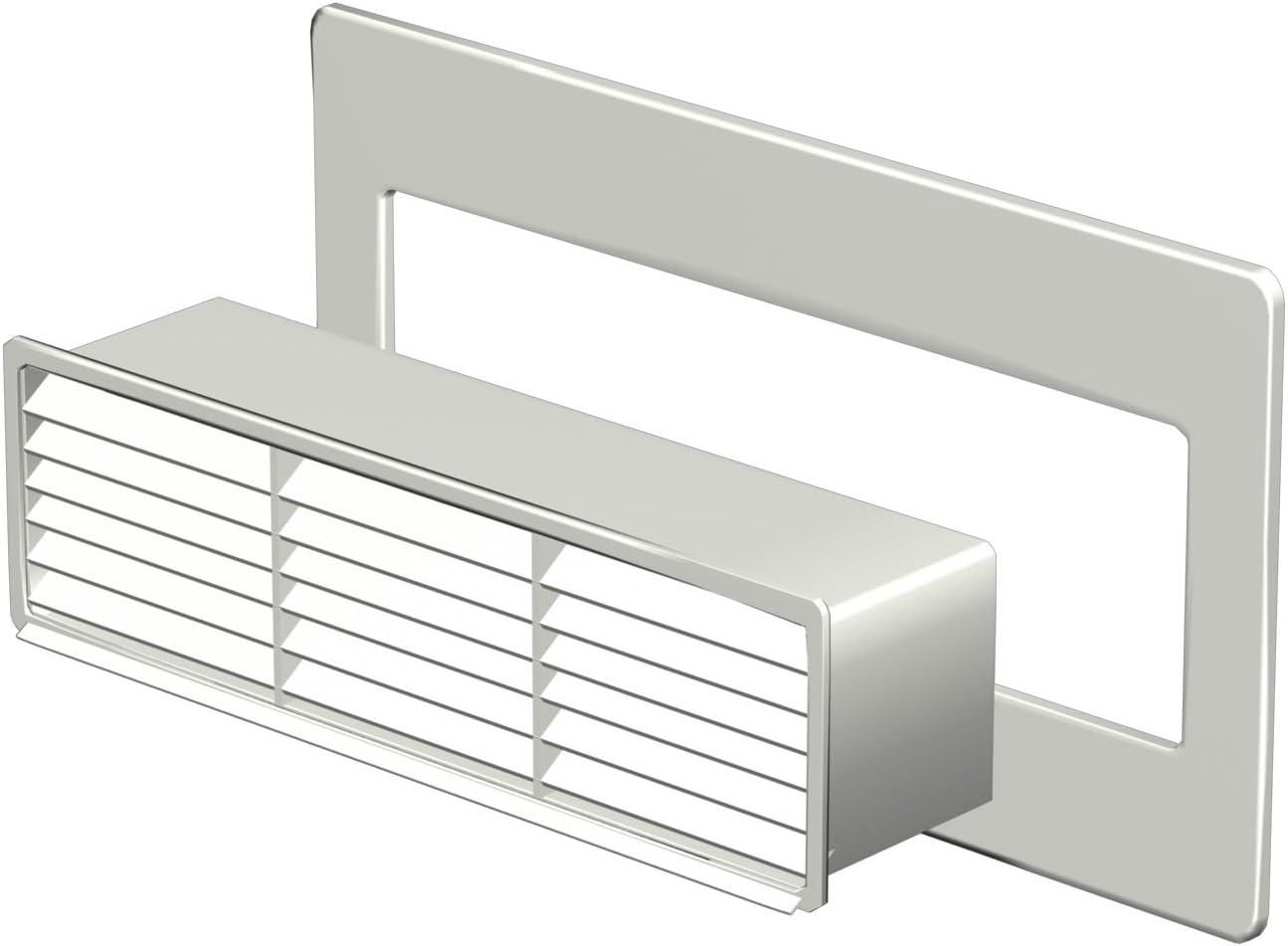 DOMUS 55015W 110 x 54mm System 100 Outlet Airbrick with Damper and Wall Plate-White