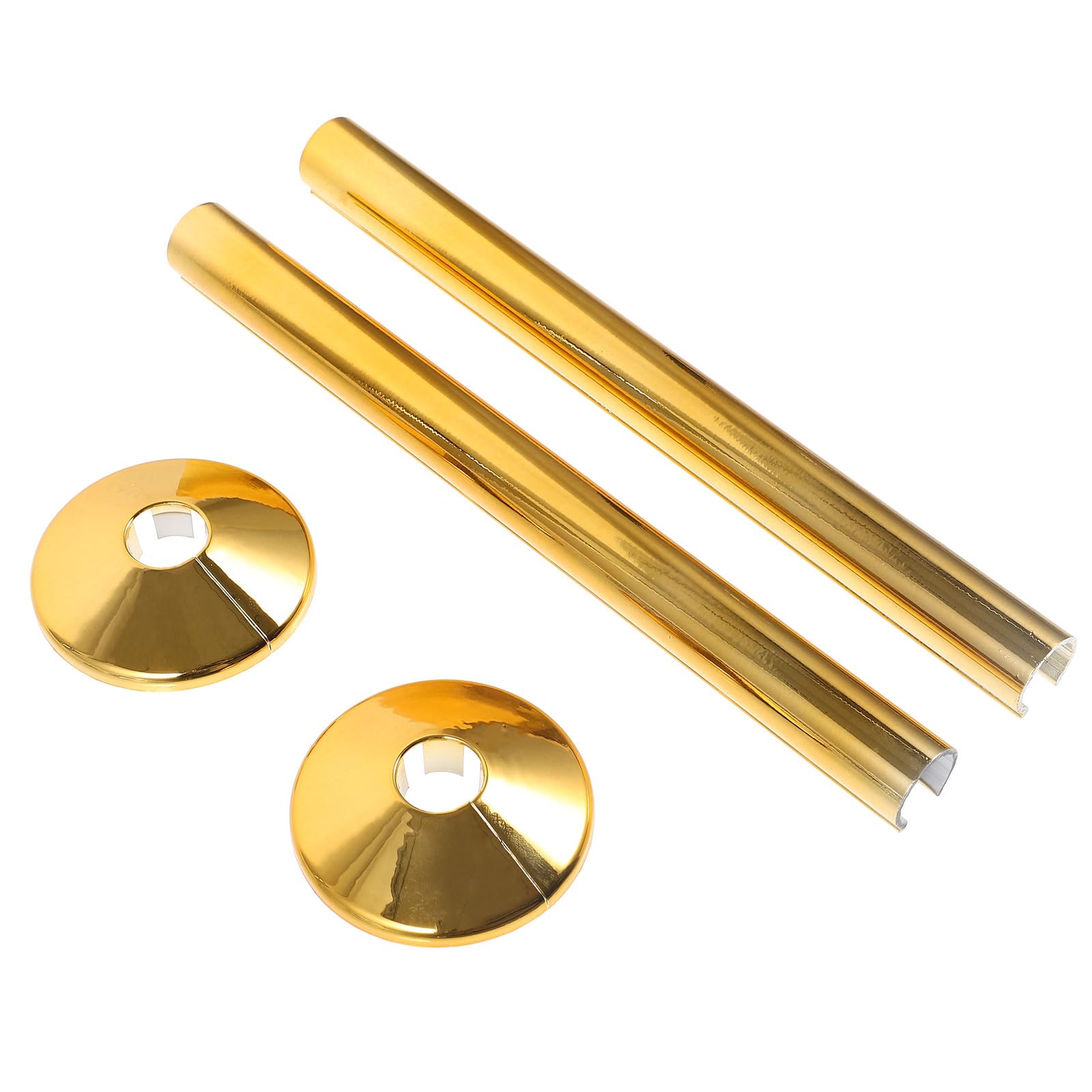 Cubre tuberías radiador dorado PVC embellecedor tubos calefacción juego 2 piezas casa
