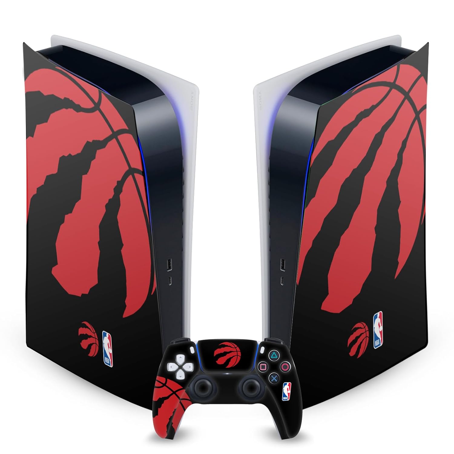 Head Case Designs Officially Licensed NBA Oversized Toronto Raptors Logo Vinyl Faceplate Gaming Skin Decal Compatible With Sony PlayStation 5 PS5 Digital Edition Console and DualSense Controller