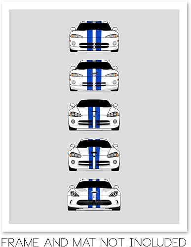 Vista 45 de Handmade Poster compatible with Dodge Charger Generations and Print of Dodge Charger - Multi, 11x14" Metallic Print (Unframed) - Gift for Car 3A.