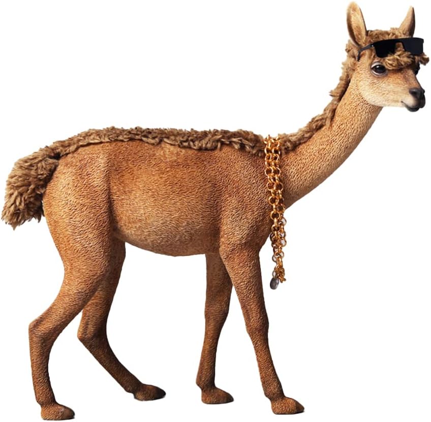 Resin Alpaca Decorations, Home Decor Alpaca Statues for Desktops, Durable Polyresin with Intricate Details for Animal Lovers, Brown