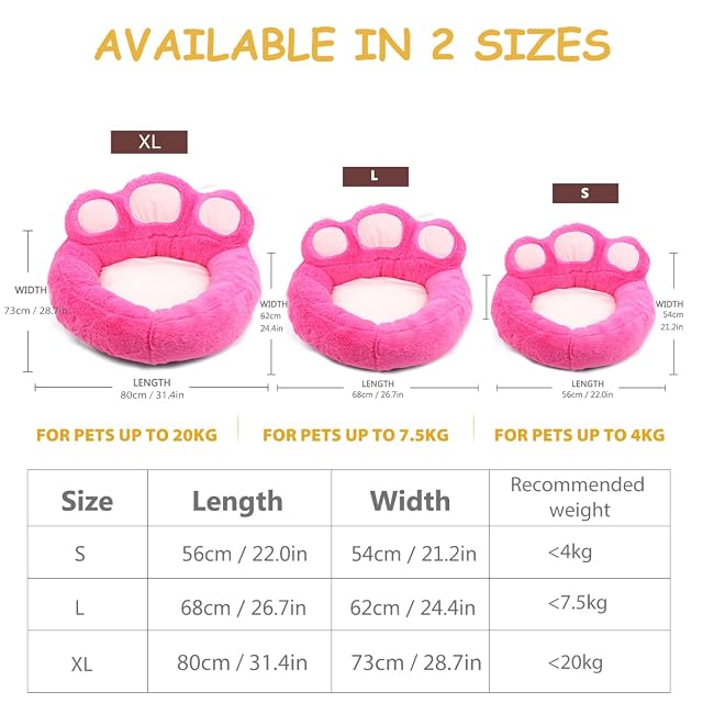 Foto 4 de 6 de PETCUTE Cama para Perros pequeños medianos Cama para Gatos cómoda Lavable Camas para Mascota Invierno