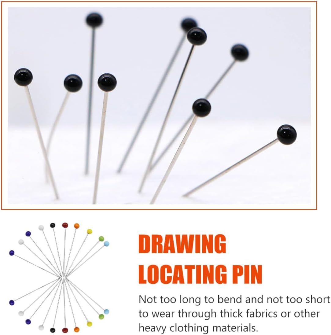 500pcs Colored 4mm Glass Head Straight Quilting Pins for Dressmaking DIY Sewing and Craft Projects with Pearl Locating Tips