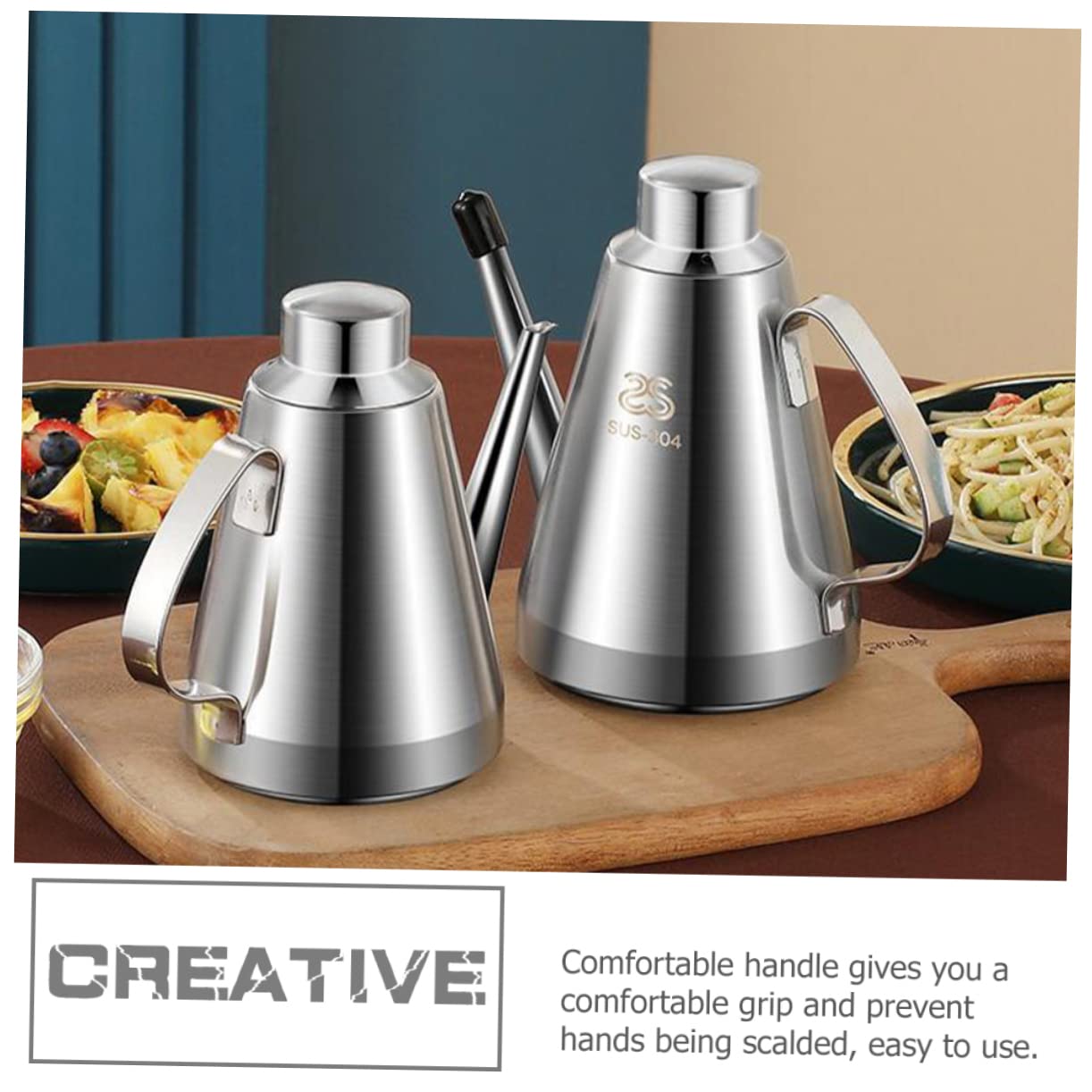 Pot à Huile Acier Inoxydable SHOWERORO - Verseur Huile De Cuisine 350ml