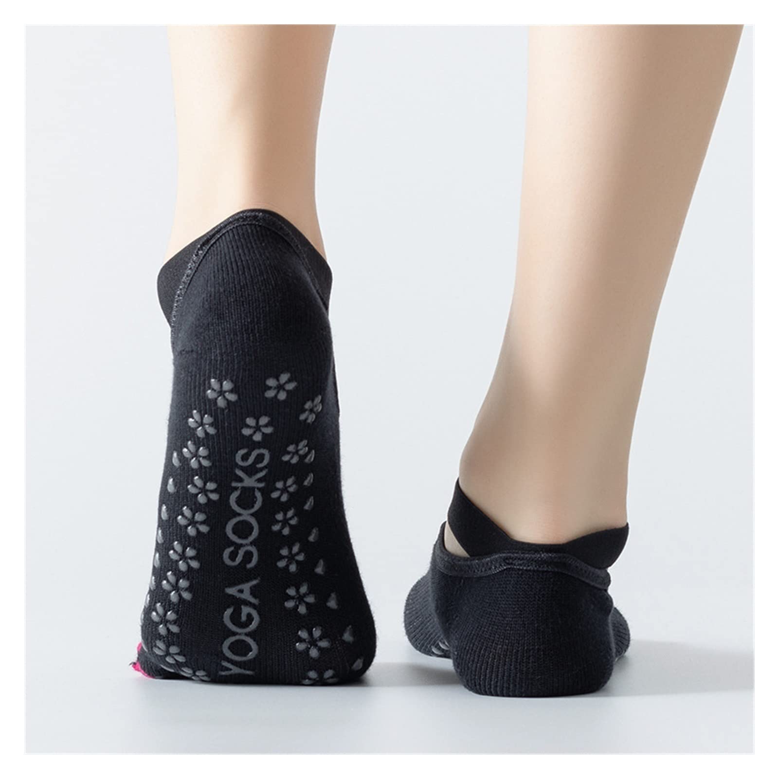 skarpety damskie Kobiety Pilates Skarpety Dziewczyna Skarpetki Yoga Silikonowe Non Slip Quick-Dry Sportswear Trening Balet Dance Sock 3 Pair Bawełna pończochy damskie(B)