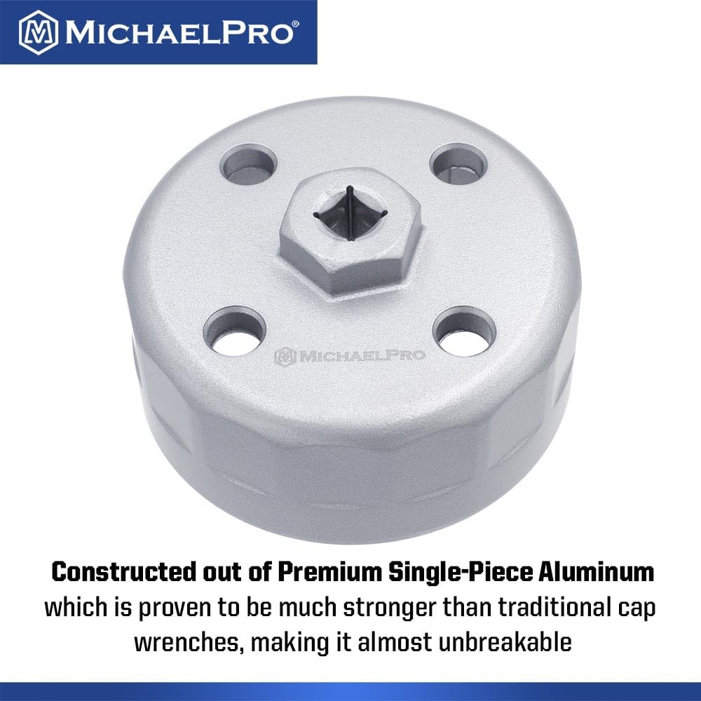MichaelPro 88.8mm Oil Filter Cap Wrench for Hyundai and Kia, 15 flutes 3/8-Inch Drive, Easily Remove Stubborn Oil Filters | MP009097