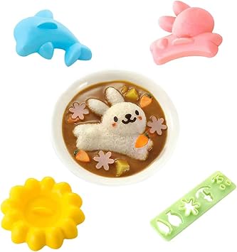Rice Mold Sushi Press Maker, 4Pcs Cute Rice Ball Molds