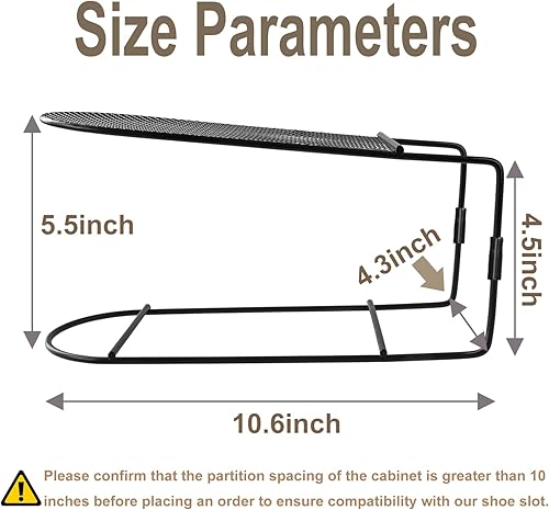 Miniatura 4 de Organizador de ranura para zapatos para armario, zapatero de metal, ahorrador de espacio, apilador de zapatos para estante (metal, paquete de 12)