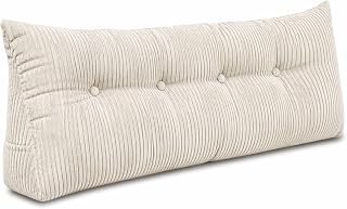 chilly pilley® Stützkissen Cord Rückenkissen Lesekissen Bettkissen Wandkissen Keilkissen Bettstützkissen viele Farben, 120x50x20 (Creme)