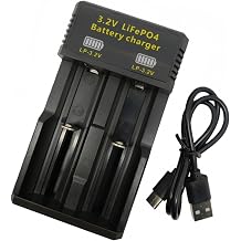 LiFePO4 Battery Charger USB Powered for 3.2V Rechargeable Cells, Adjustable Slot for Various Cylindrical Batteries