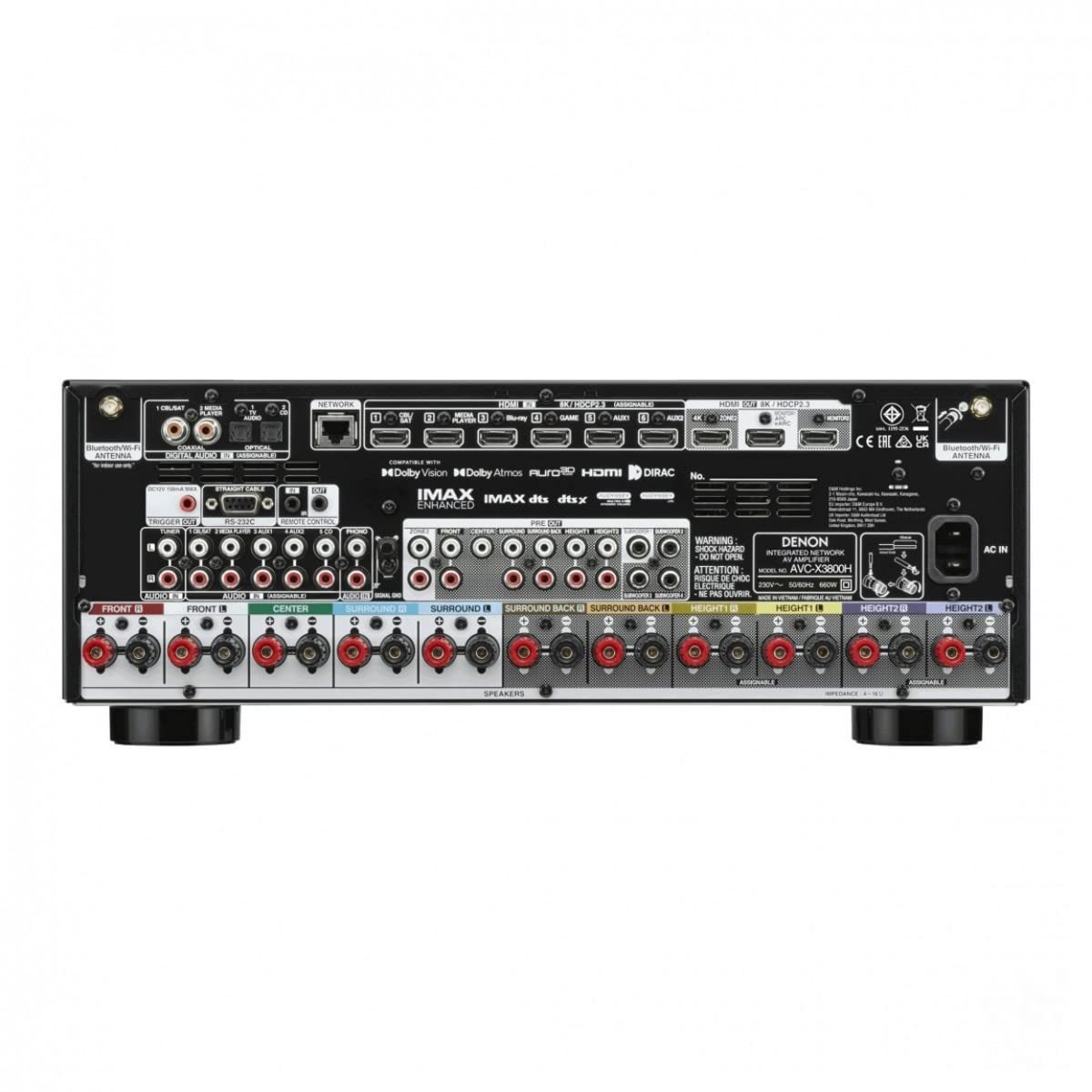 Denon AVC-X3800H Amplificador Hi-Fi Bluetooth/USB/FM