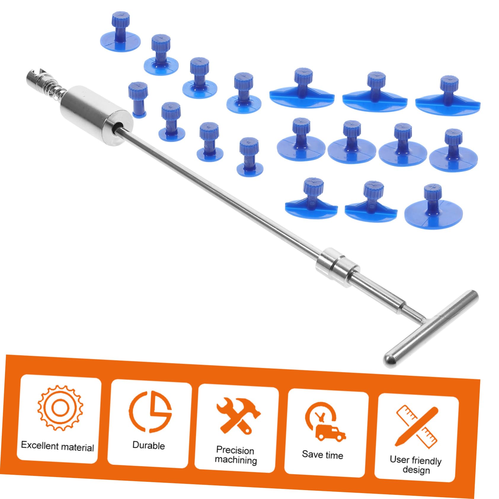 Kit de Herramientas Coche para Extracción de Abolladuras sin Dañar Pintura Martillo Deslizable con Extractor y Lengüetas Incluye Gomas de Varios para Reparación Rápida Carrocería