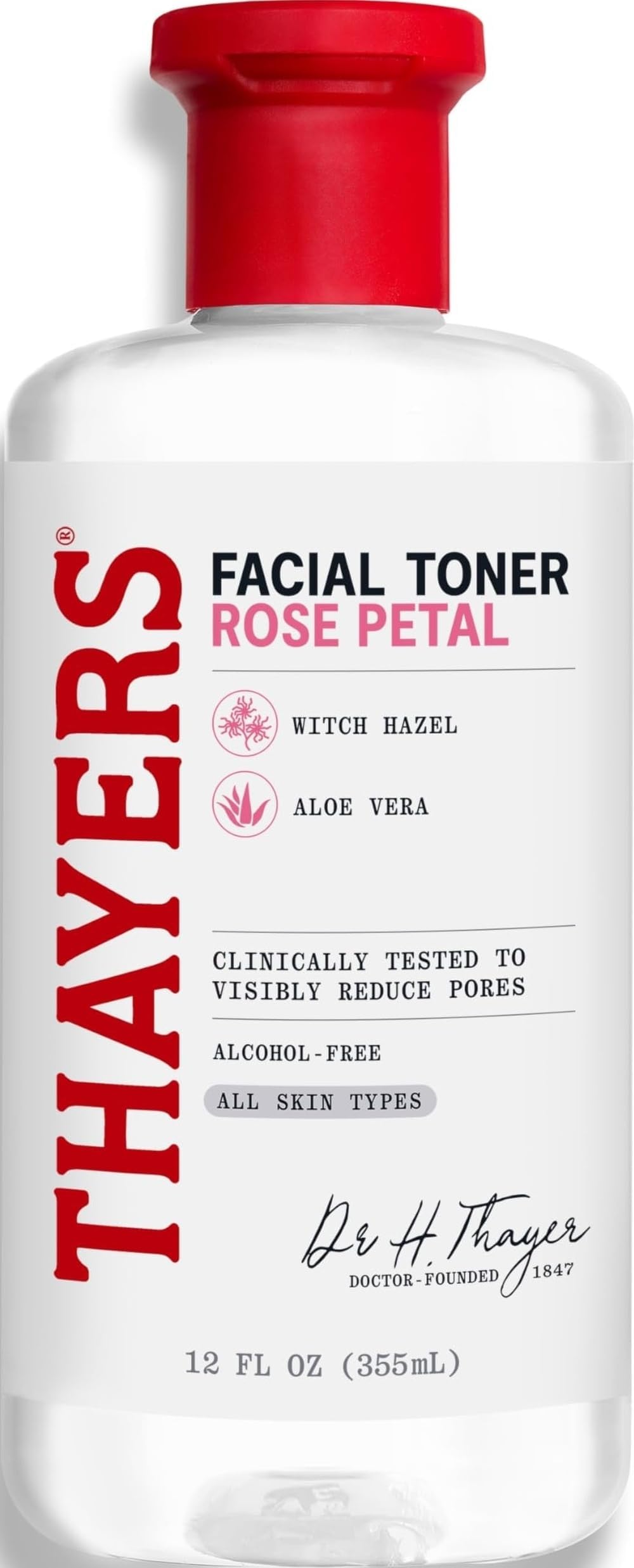 THAYERS Alcohol-Free Rose Petal Witch Hazel Facial Toner for Glowing Skin, Soothing, Hydrating, Refreshing Toner for All Skin Types, 12oz (Packaging May Vary)