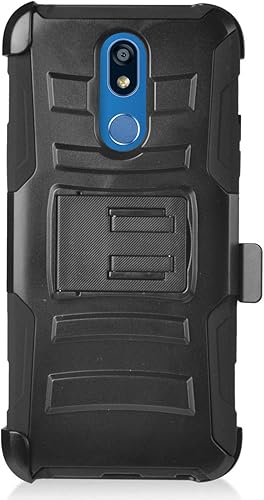 Miniatura 4 de Z-GEN - Para LG K40, Harmony 3, Xpression Plus 2 (2019) LM-X420, LG Solo LTE L423DL - Funda híbrida para teléfono con soporte y clip para cinturón +