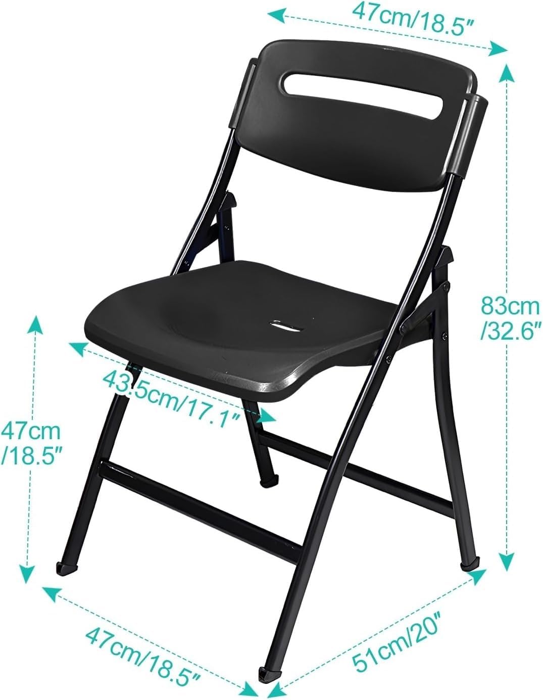 Folding Chairs, Portable Stacking Indoor Outdoor Seating for Home, Yard, Garden, Parties, Events(Red)