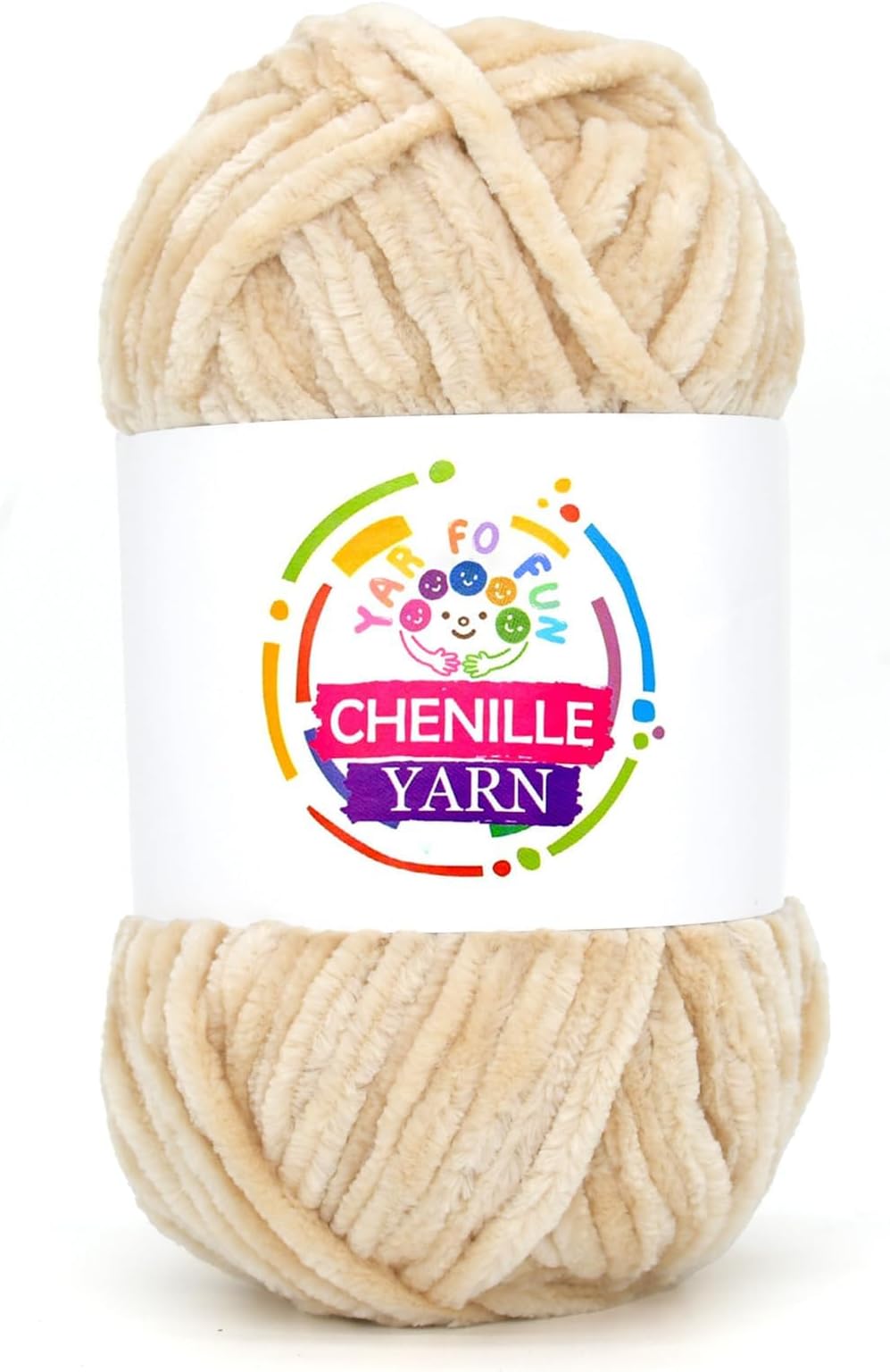 100g Velvet Chenille Yarn for Crocheting,Beige Fluffy Velvet Plush Yarn Thick Soft Chunky Chenille Yarn Baby Blanket Yarn for Crocheting Knitting Beginners（Beige）