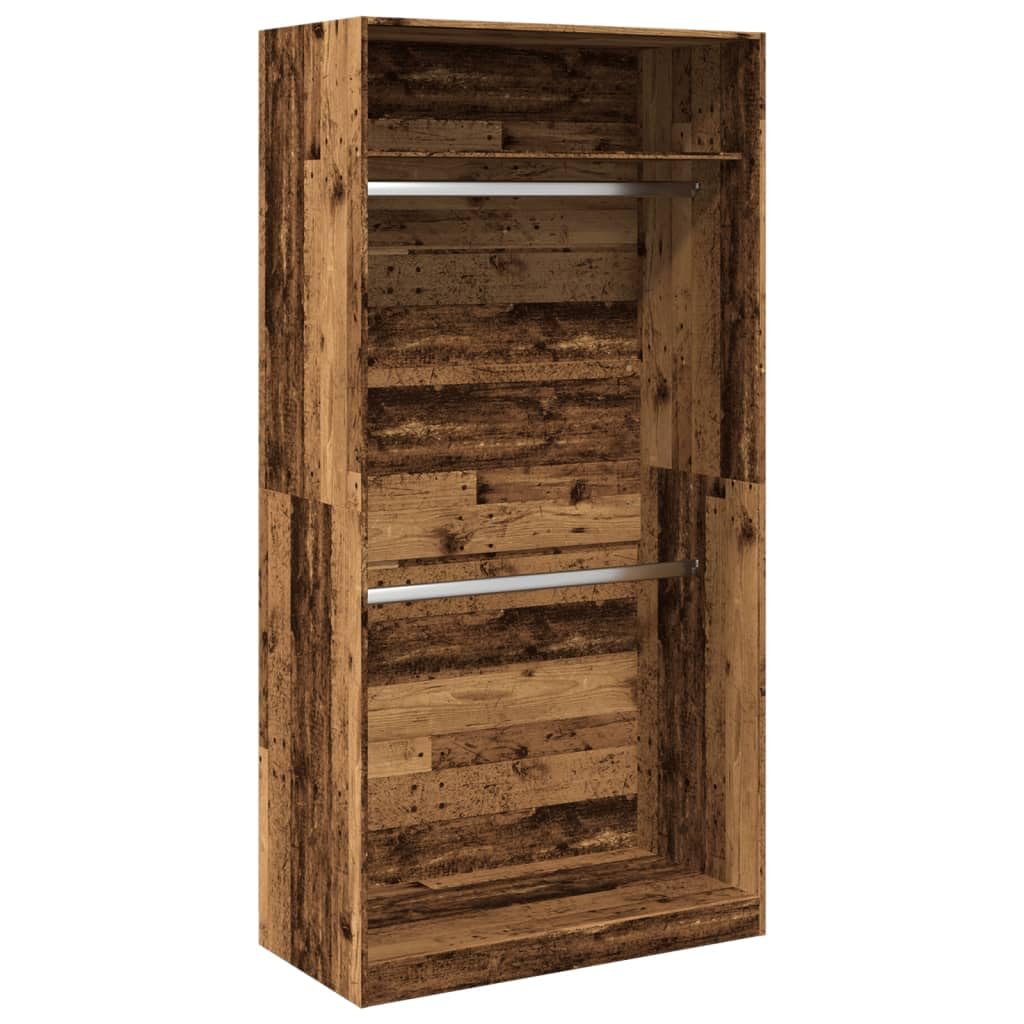vidaXL Wardrobe, Closet for Bedroom, Clothes Storage Organiser with Hanger Bar, Clothes Cupboard, Armoire, Modern Style, Old Wood Engineered Wood