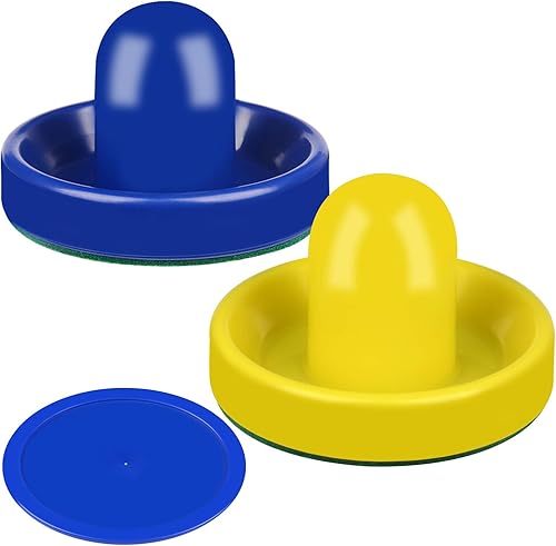 Miniatura 124 de ONE250 Empujadores de hockey de aire y discos de hockey de aire rojo, asas de portería, accesorios de repuesto para mesas de juego