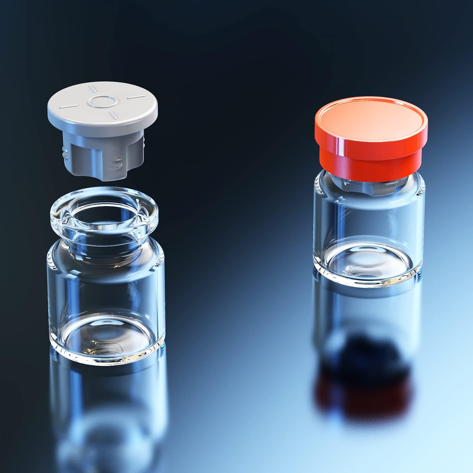 Biocomma Borosilicate Glass Standard Crimp Headspace Vial Flat Bottom Short Neck (20mm 3ml 300pcs)