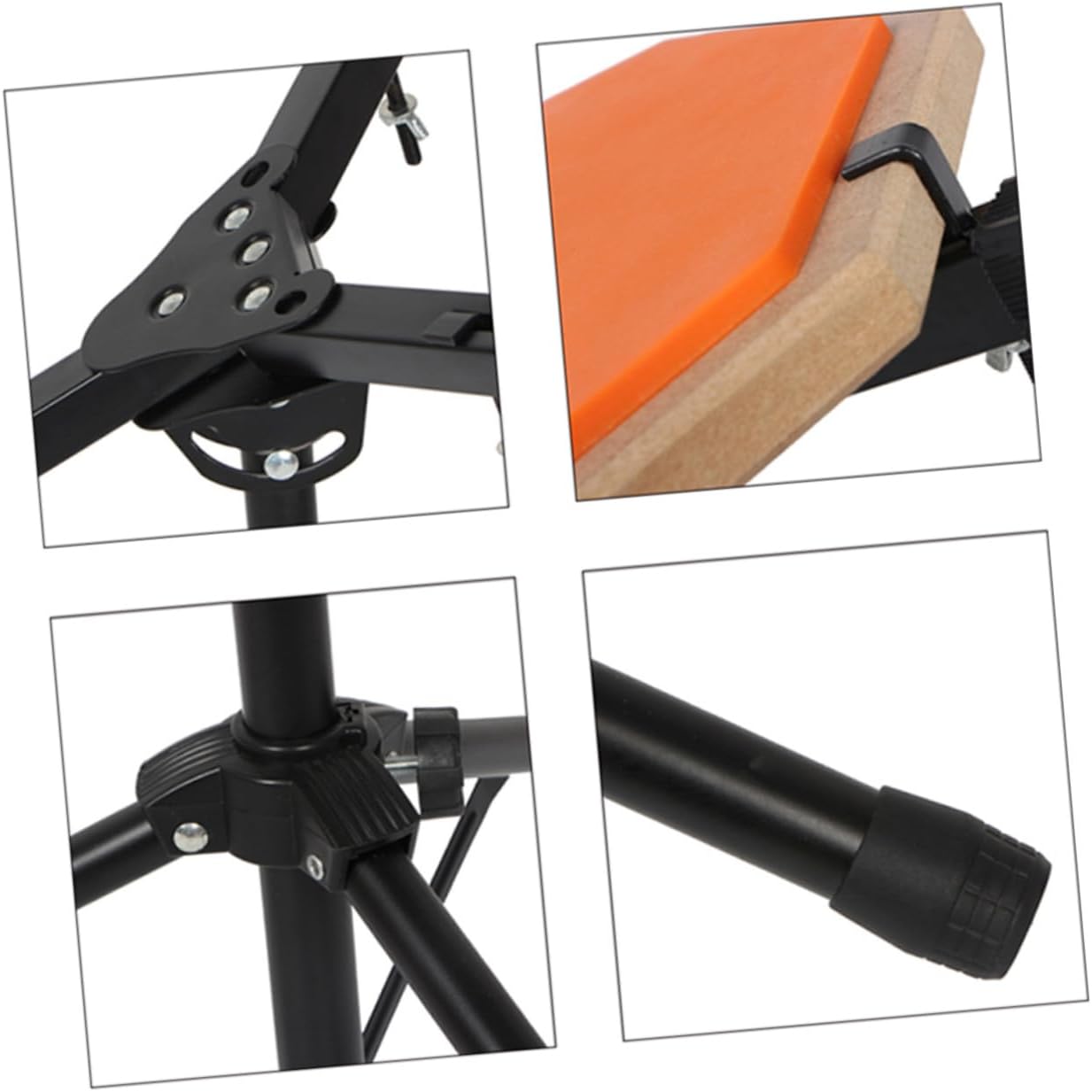 GALPADA Adjustable Dumb Drum Stand Rack for Snare Drum Practice Portable Iron Abs Holder with Height for Beginners and Professionals Sturdy Black Support Accessory