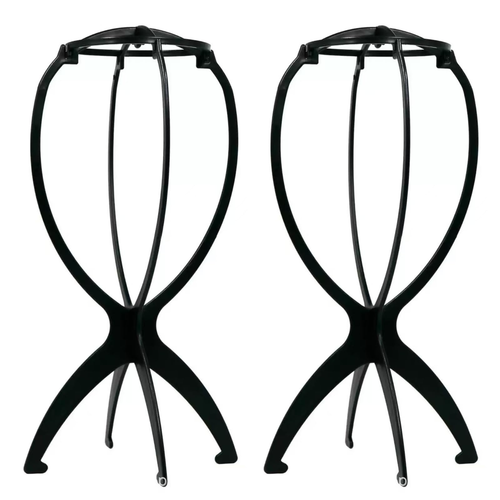 2 Stück Perückenkopf-Ständer – tragbarer Reise-Perückenhalter und Hutaufbewahrung für mehrere Perücken, stilvolles schwarzes Design (35,1 cm), perfekt für Haarstyling.