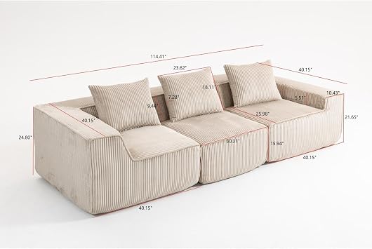 Multi Person Modular Compression Sofa That Can Be Freely Combined-33005-3