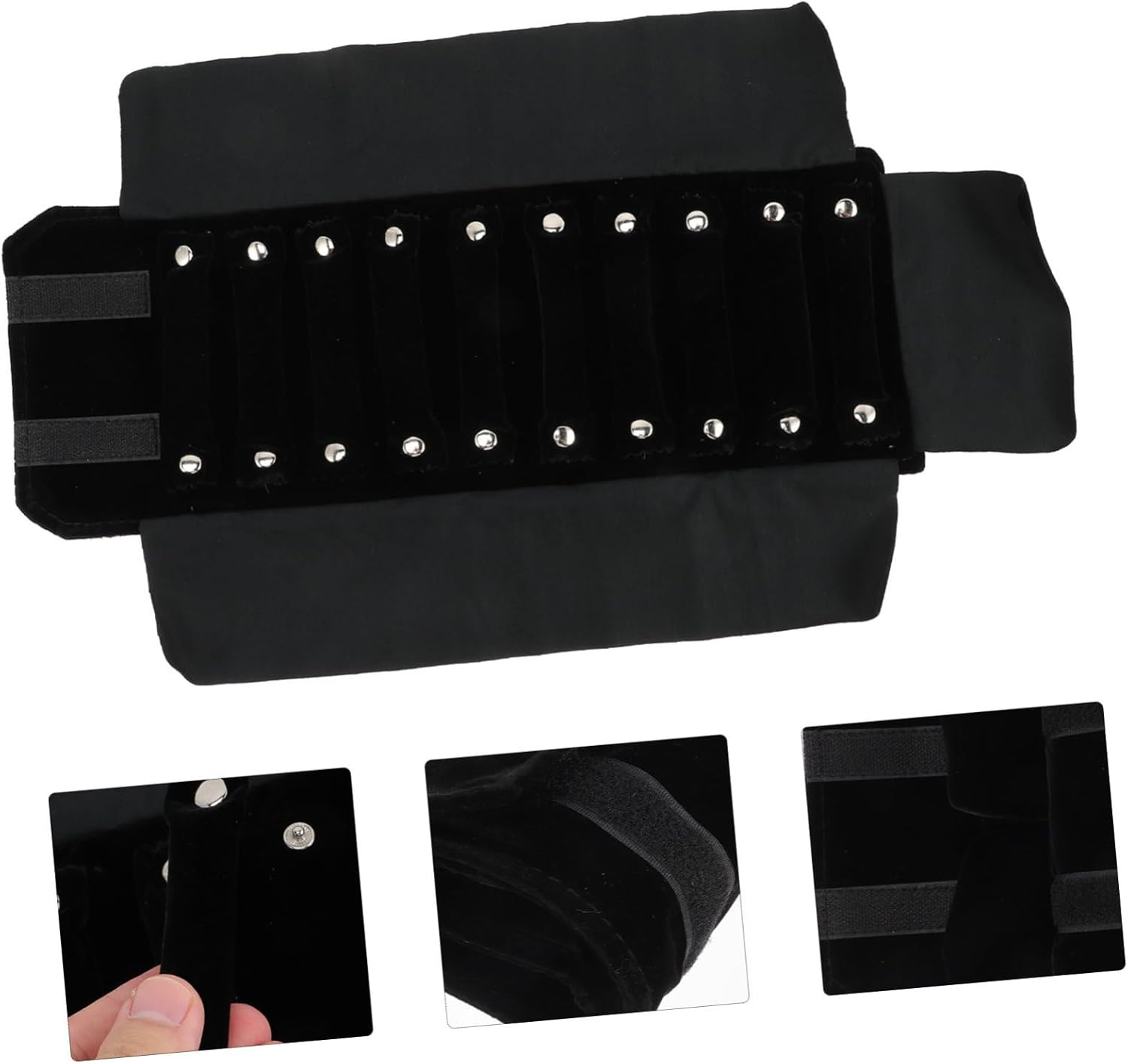 Ciieeo 3pcs Travel Jewelry Case Ring Holder Organizing Roll Bag for Travel and Events