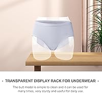Vista 5 de Soporte de exhibición de pantaletas, estante de exhibición de ropa interior transparente, modelo de cadera para presentación de ventana de tienda