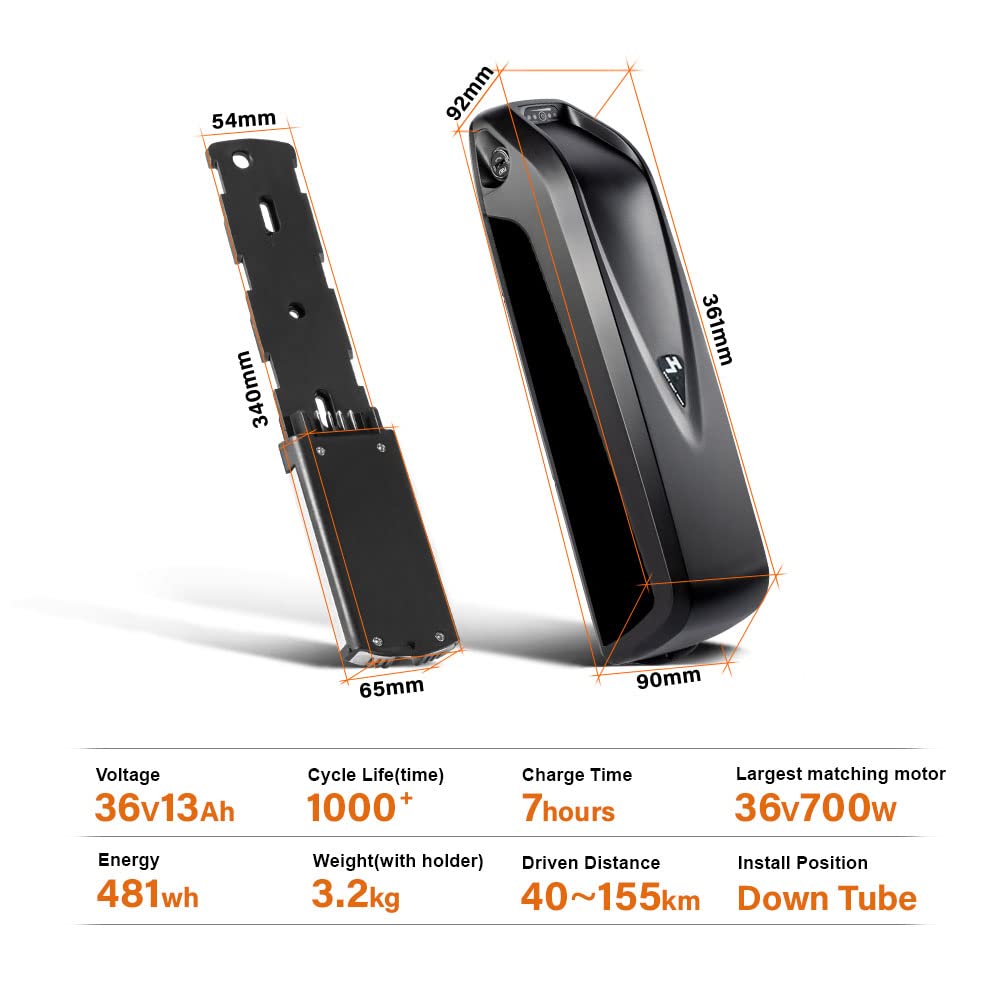 SEASON Hailong Batterie de vélo électrique 36V 13Ah 14.5Ah 15.6Ah 18Ah, Lithium-ION Batterie pour Moteur 250W 500W 750W pour Ebikes Mifa Prophete tianneng, 4 Broches/5 Broches