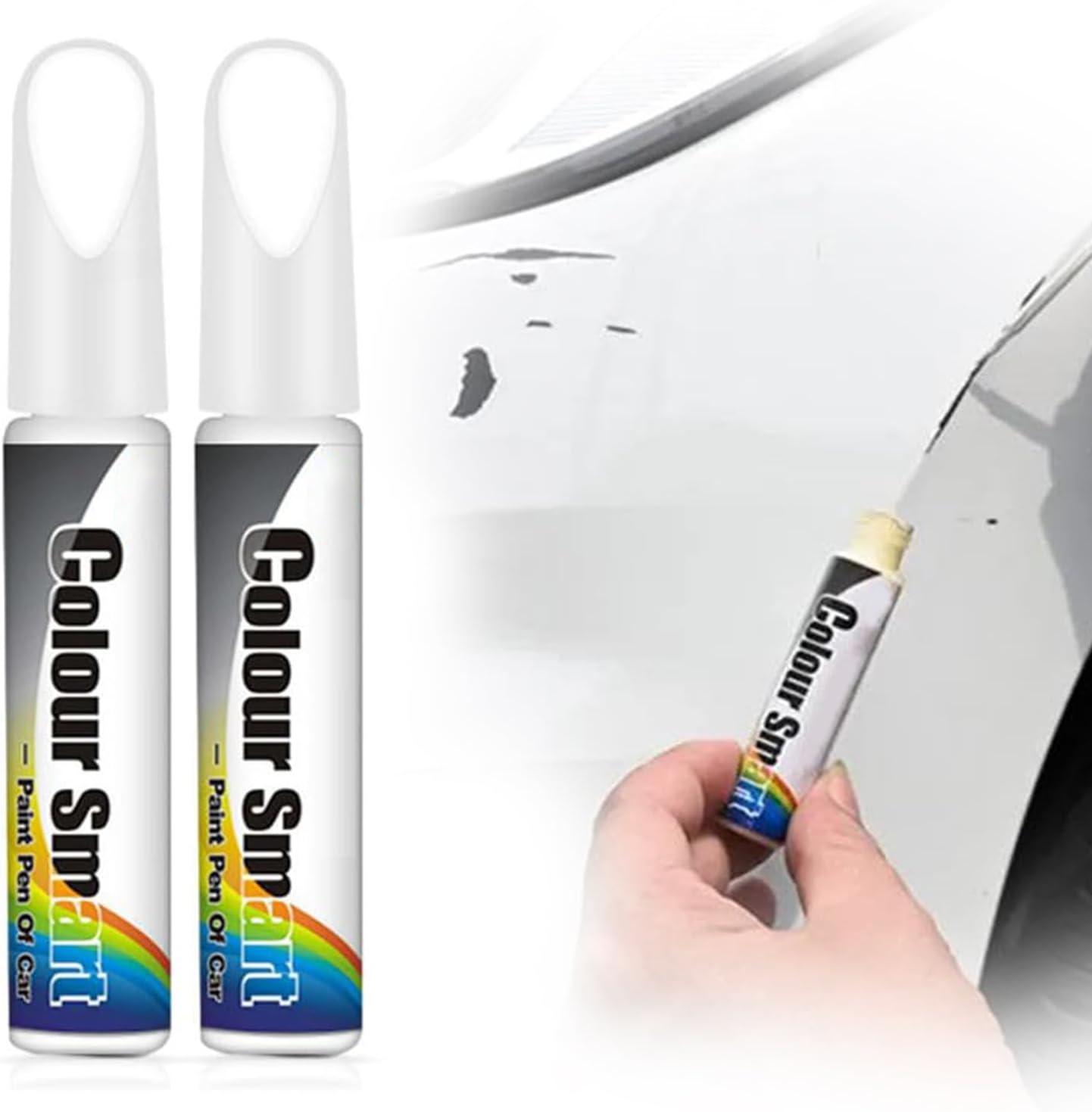2024 New Car Scratch Repair Pen, Car Scratch Remover Pen, 2 in 1 Car Paint Scratch Remover Pen, Car Scratch Remover Repair Paint Pen, Car Scratch Repair Paste Effective Scratch Repair Pen (White)