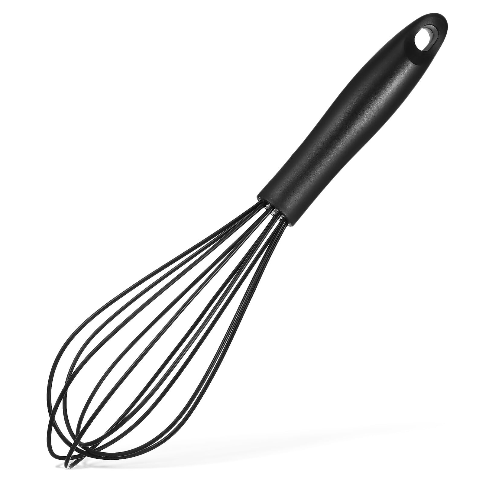Homoyoyo Fouet à Ballon en Acier Inoxydable 430 en Silicone Noir Manche Confortable et Design Ergonomique Cuisine et Pâtisserie