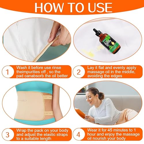 Miniatura 5 de HOEDXIDU Paquete de aceite de ricino de algodón orgánico, kit de aceite de ricino reutilizable para desintoxicación hepática, estreñimiento e