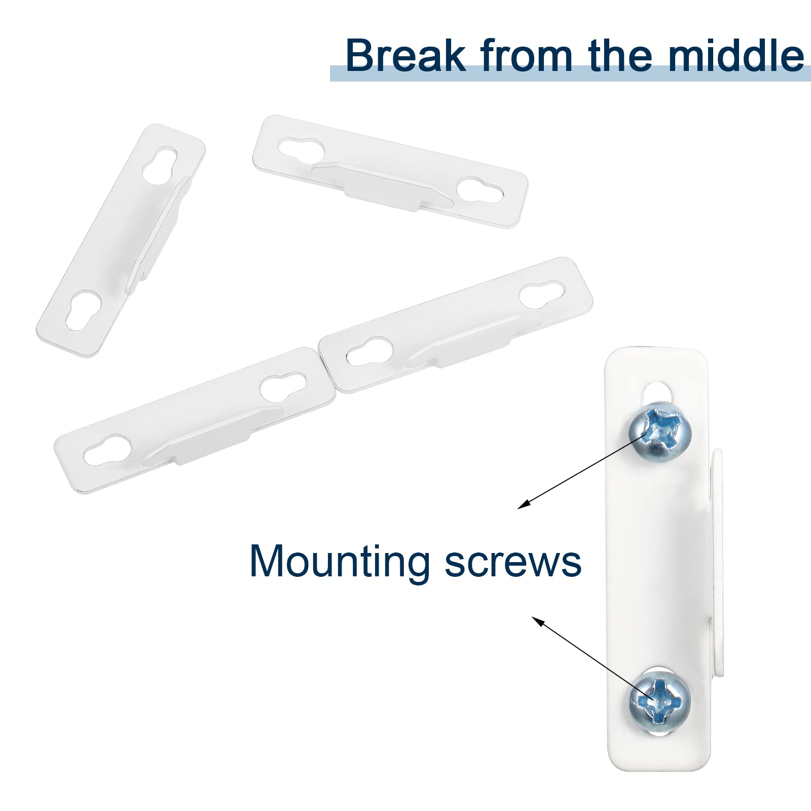Curtain Rod Brackets - White Hardware Set -4