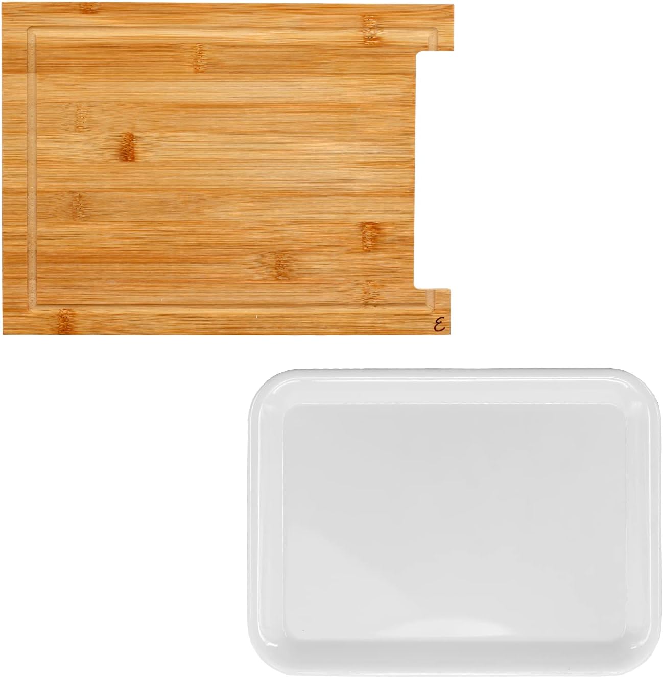 Emeril Lagasse Bamboo Cutting Board with Multi-Function Pull-Out Platter - Great Gift for Mother's Day, Anti-Skid and Hangable