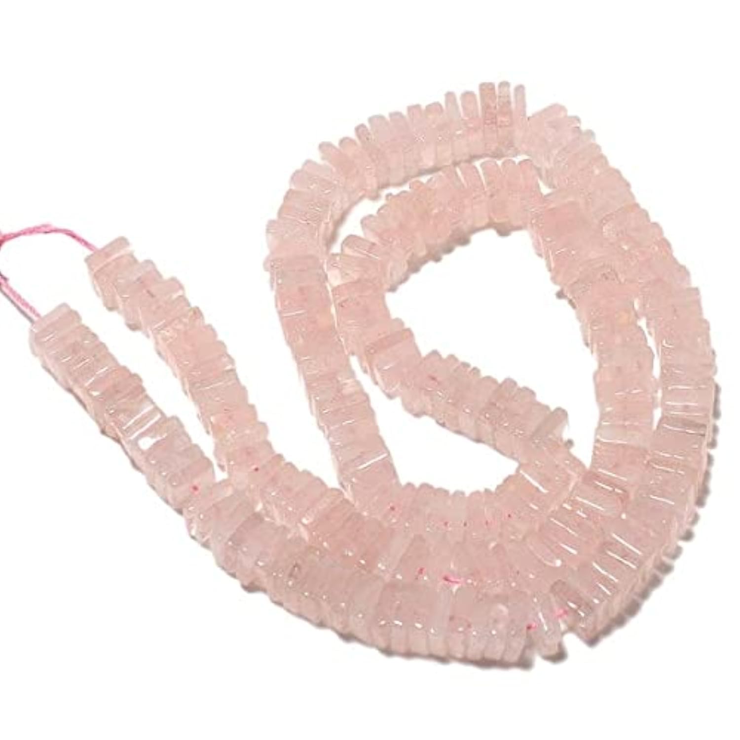Quartz rose naturel perles heishi carrées 5mm LKBEADS pour cadeau artisanal