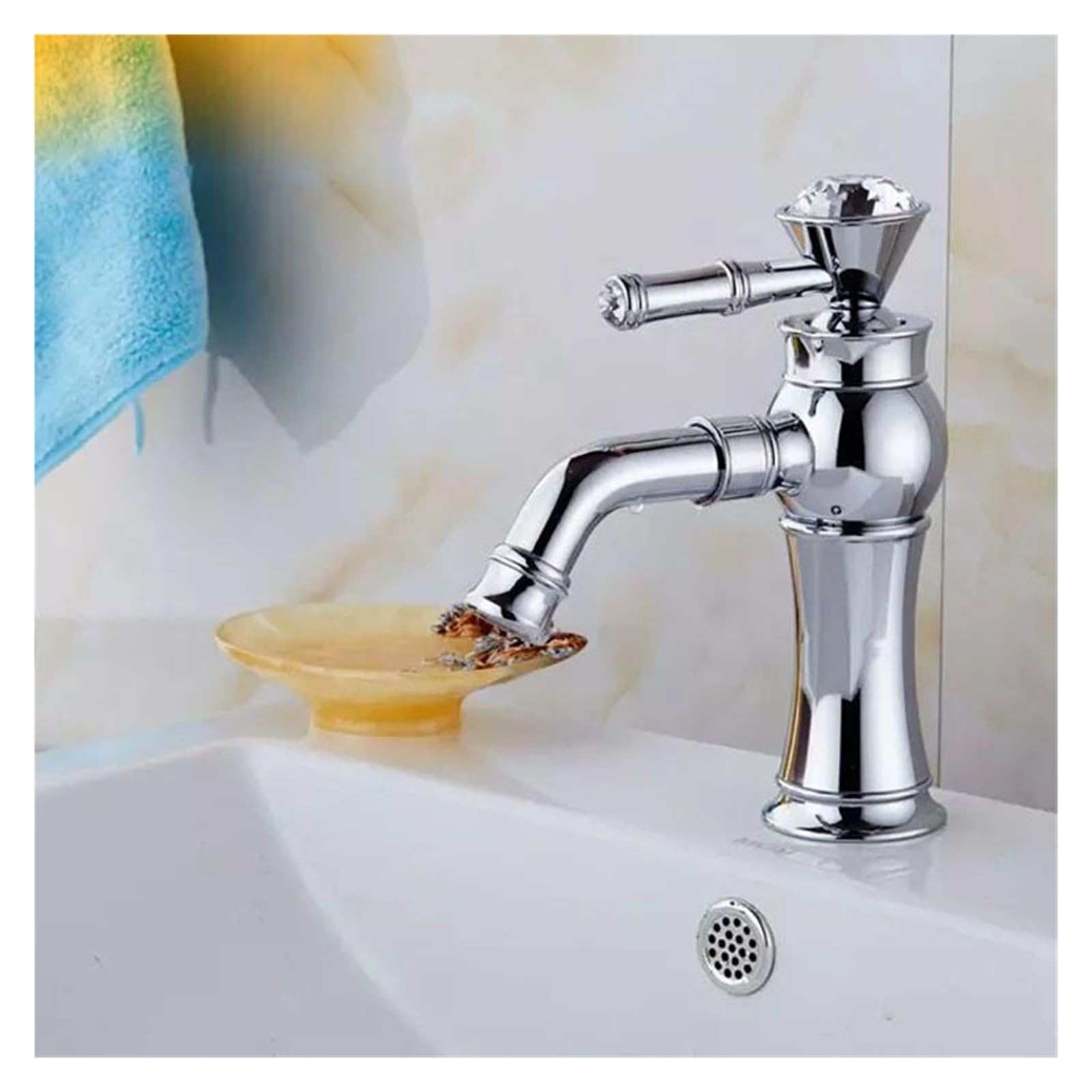 Grifo de lavabo baño un solo orificio mezclador agua fría caliente grifo blanco de cobre