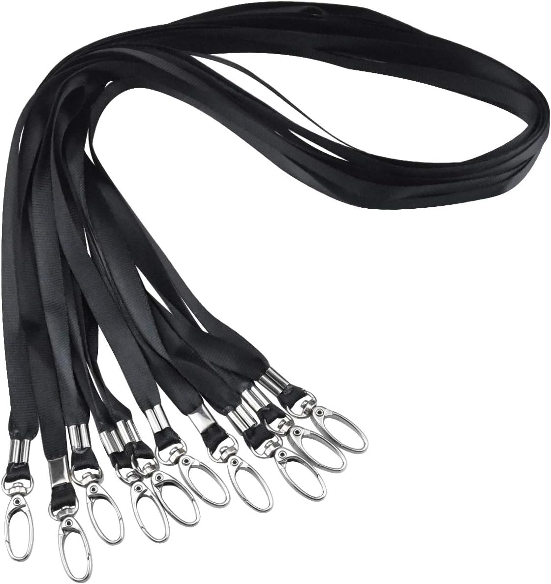 emperoch 10pcs Black Lanyard for ID Card Holder Lanyards for Neck Lanyard for Keys Neck Lanyard for Badge Holder Suitable for Teacher, Staff, Nurse, Men, Women