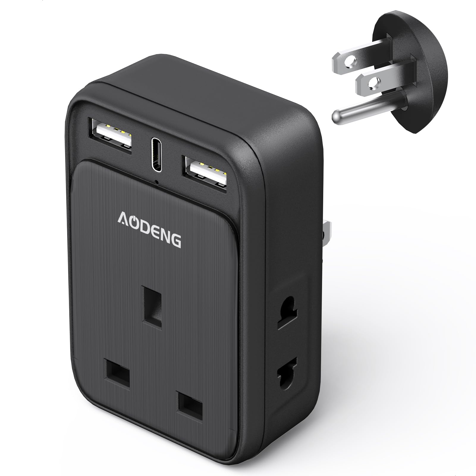 UK to European Plug Adaptor with 3 USB Ports(1 20W USB C Ports) and 2 Shaver Adapter Plug for Universal Shaver/Toothbrush, European Plug Adapter for Germany Spain Greece Iceland Poland etc (Type E/F) — view 15