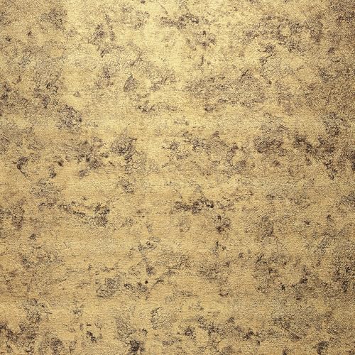 VEELIKE Papier Peint Doré Métallisé Texturé Papier Peint Rouille Abstract 40 cm × 300 cm Revetement Mural Chambre Salon Vinyle Adhesif Cuisine Lavable...