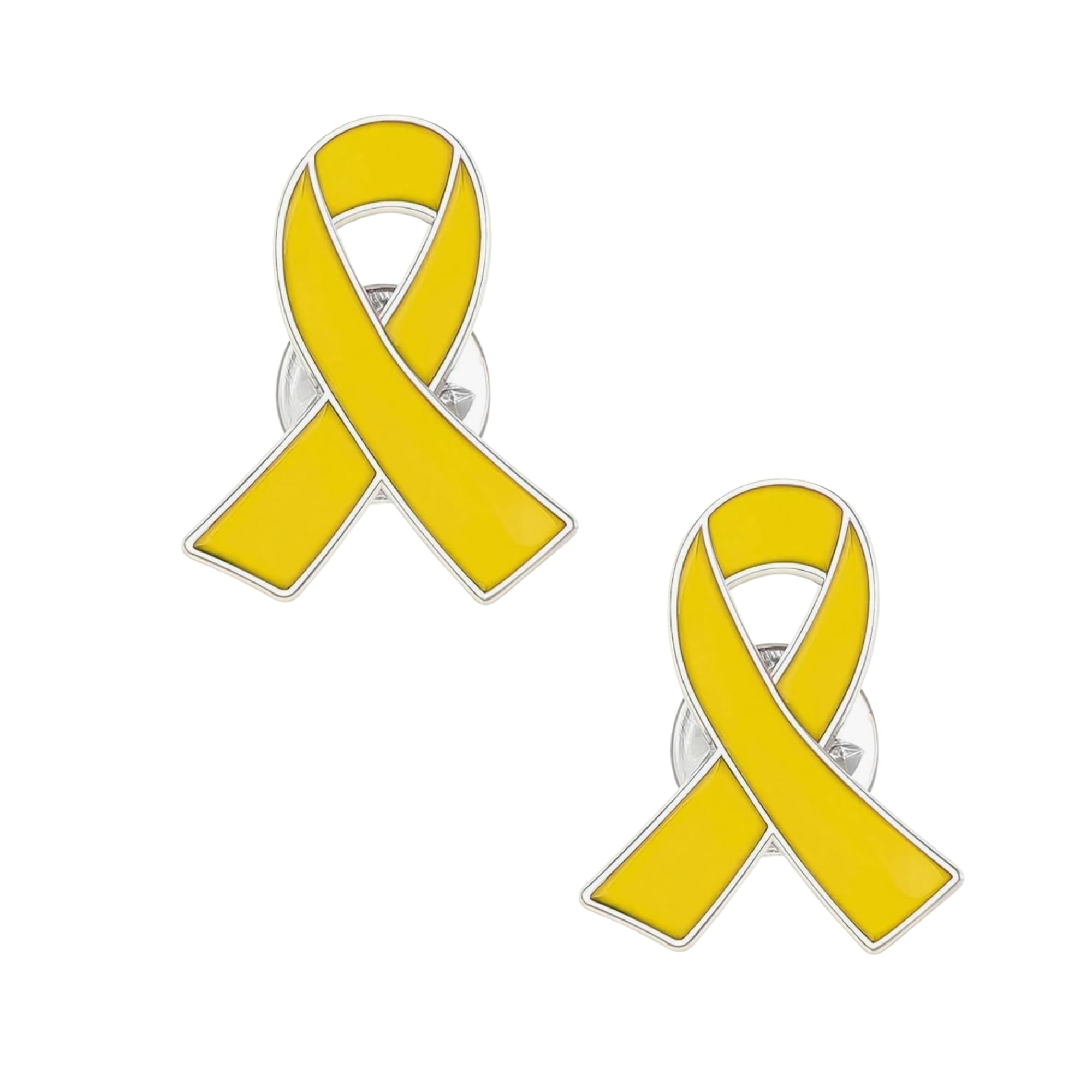 2Pcs Yellow Bring Them Home Pin, Metal Ribbon Pin Hostage Support Campaign Mental Health Awareness Charity Event Gift, Prevention and Awareness Ribbon and Tacks Tape, Adhesives and Fasteners