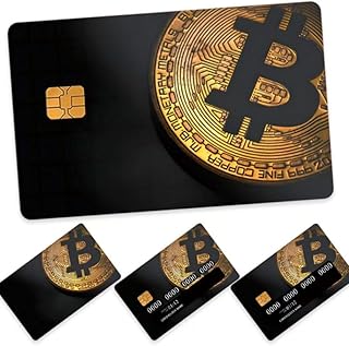 Credit Card Skin Sticker, Black and Gold Crypto Design, Scratch-Resistant Card Cover, 4 Pack (1-piece Set)