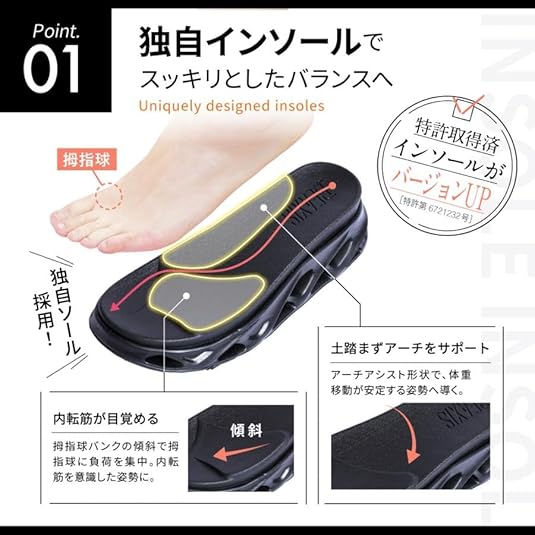 Amazon | [BEAXIS] バランスコアサンダル2, 体幹, ブラック, 5サイズ