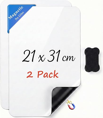 LYZZXI Lot de 2 tableaux blancs magnétiques effaçables à sec avec dos magnétique
