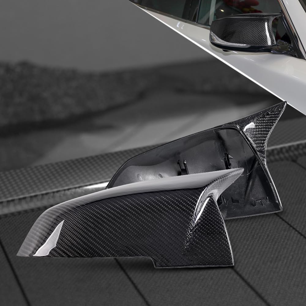 Real Carbon Fiber Side Mirror Cover Compatible with BMW F20 F22 F23 F30 F31 F32 F33 F36 F87 M2 X1 Accessories,Rearview Mirror Caps Trim BMW x1 Accessories Direct Replacement