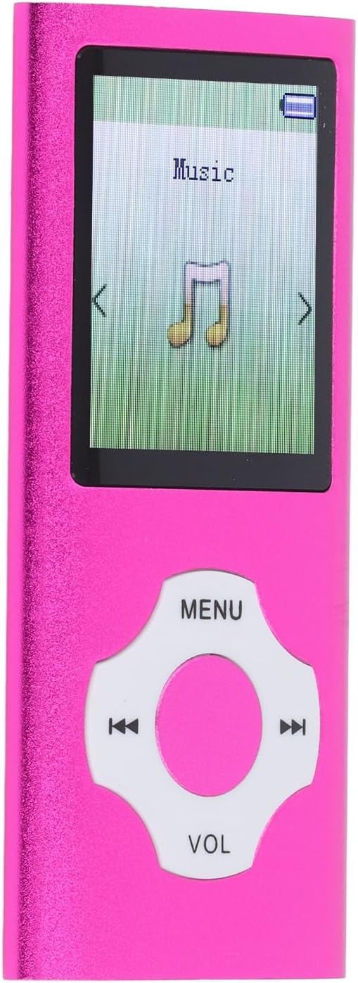 MP3 MP4 Player HiFi Sound 1.8 Inch Color Screen 128GB Expandable Portable Video Music Player with Electronic Book Voice Recording for Entertainment Learning Outdoors Gym (Pink and Purple)