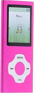 Reproductor de Música Reproductor MP3 MP4 Portátil 180 MAh 16 GB Tarjeta de Memoria Pequeña Pantalla a Color de 1,8 Pulgadas Libro Electrónico con Auriculares para Estudio (Rosa
