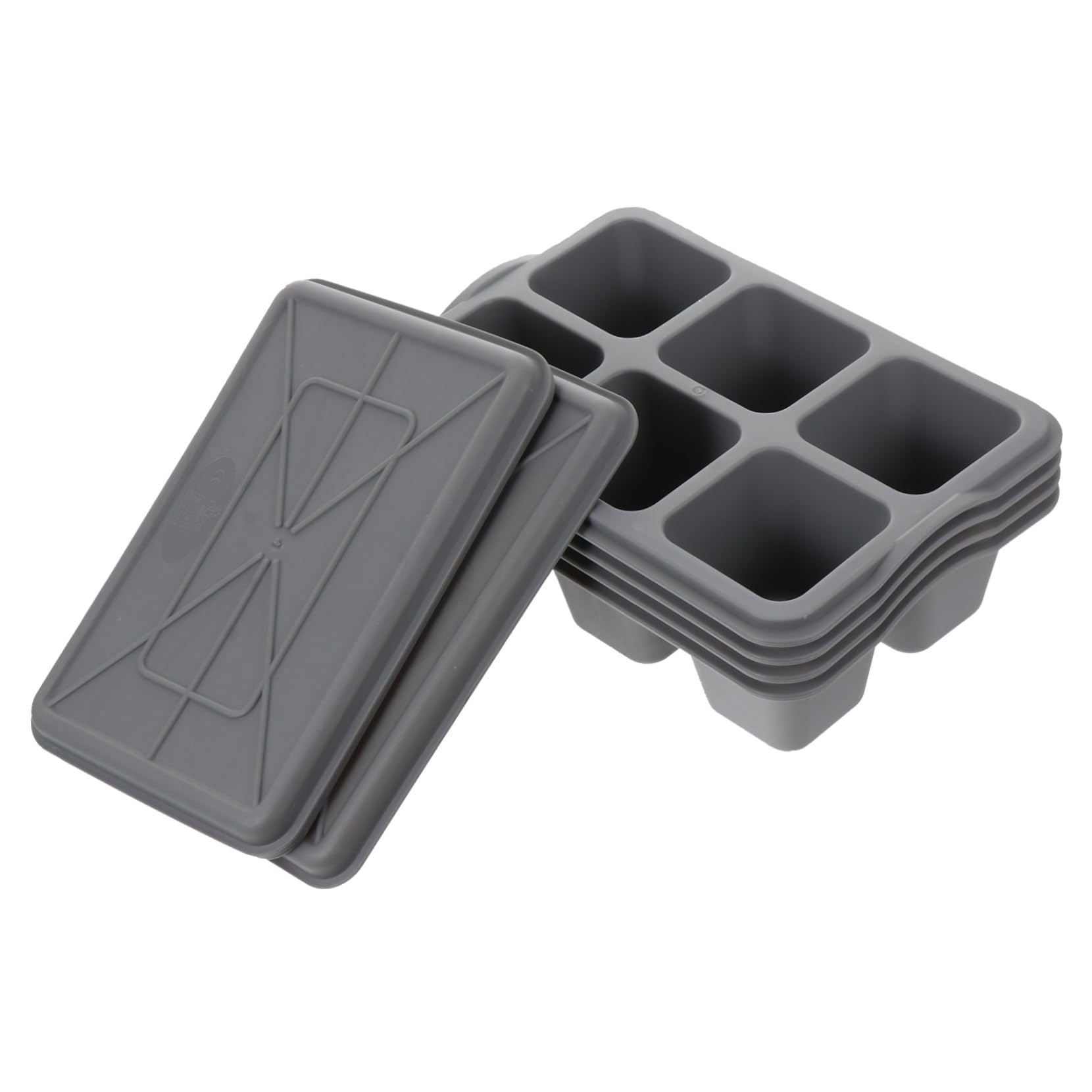 TOYANDONA 2 Ensembles Pot De Fleurs Succulentes Pots pour Plantes Extérieures Kit De Plateaux De Démarrage Soucoupe Herbe Jardinière Succulent Pot De Jardinière Plastique Gris 4 Pièces * 2